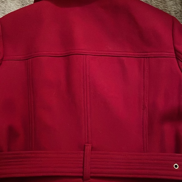 Michael Kors Red Wool Blend Belted Zip Front Coat PM - Picture 10 of 16